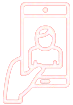 Icone de uma mão segurando um celular